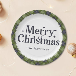 Elegante Familie Frohe Weihnachten Party Klassisch Pappteller