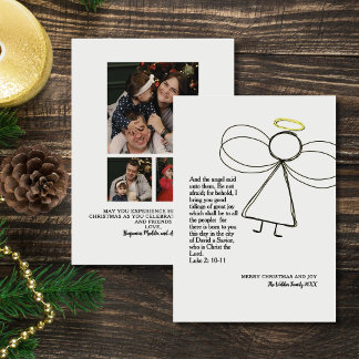 Elegante Familien-Christliche Religiöse Foto Weihn Feiertagskarte