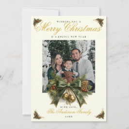 Elegante Familien-Weihnachtsfotokarte Feiertagskarte