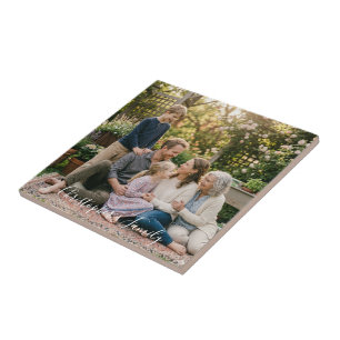 Elegante Familienfoto-Personalisierung Fliese