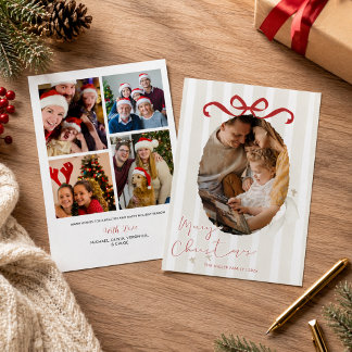 Elegante Familienfoto-Weihnachtskarte Feiertagskarte