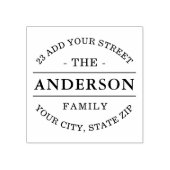 Elegante Familienname-Rücksendeadresse Gummistempel (Prägung)