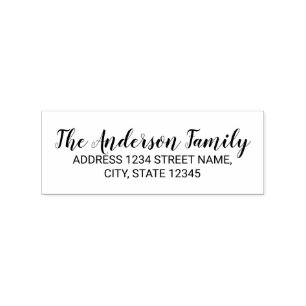 Elegante Familienname-Rücksendeadresse Gummistempel