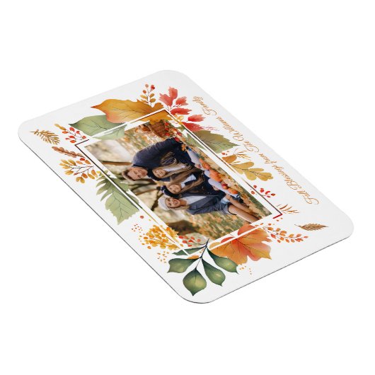 Elegante Family Erntedank Foto Herbstlaube Magnet (Rechte Seite)