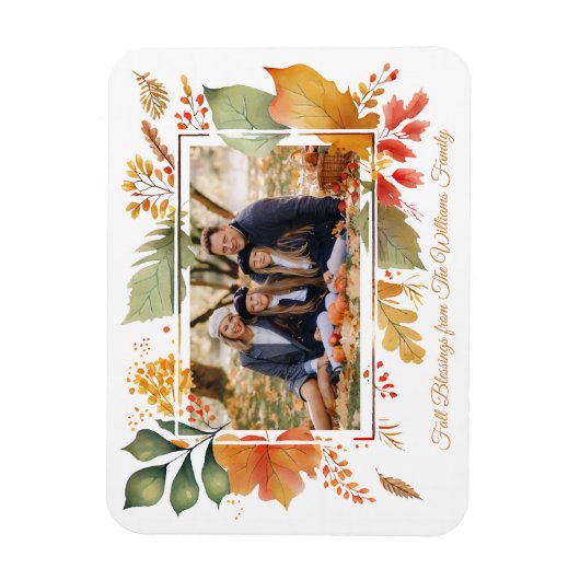 Elegante Family Erntedank Foto Herbstlaube Magnet (Vertikal)