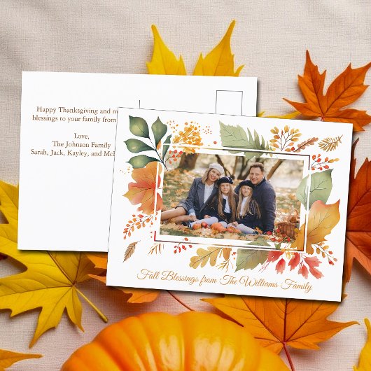 Elegante Family Erntedank Foto Herbstlaube Postkarte