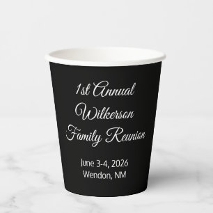 Elegante Family Wiedersehen Black Pappbecher
