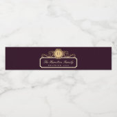 Elegante Family Wiedersehen Burgundy Gold Wasserflaschenetikett (Einzelnes Label)