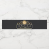 Elegante Family Wiedersehen Gold Holzkohle Wasserflaschenetikett (Einzelnes Label)