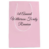 Elegante Family Wiedersehen Pink Mittlere Geschenktüte (Vorderseite)
