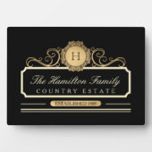 Elegante Family Zuhause Gold Black Fotoplatte (Vorderseite)