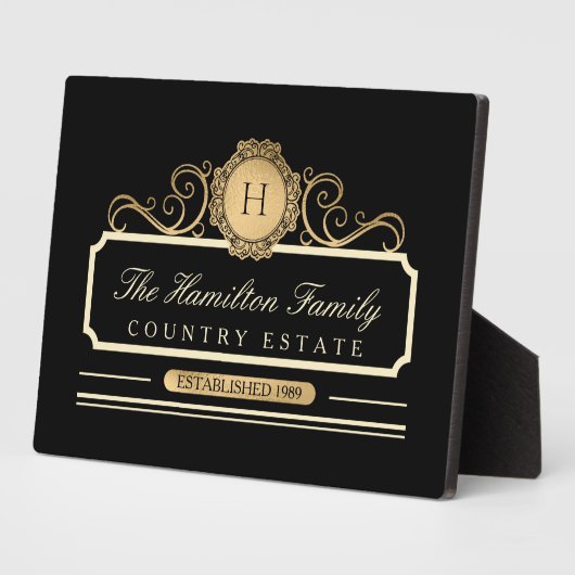Elegante Family Zuhause Gold Black Fotoplatte (Seite)