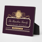 Elegante Family Zuhause Gold Burgundy Plum Fotoplatte (Seite)