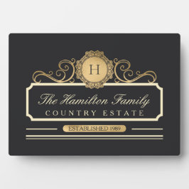 Elegante Family Zuhause Gold Fotoplatte