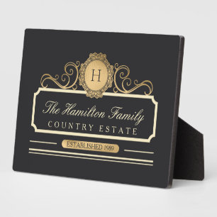 Elegante Family Zuhause Gold Fotoplatte