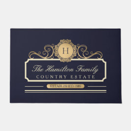 Elegante Family Zuhause Gold Navy Doormat Fußmatte