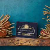 Elegante Family Zuhause Gold Navy Fotoplatte (Seite)