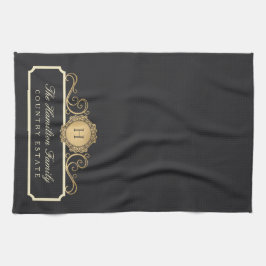 Elegante Family Zuhause Monogram Charcoal Kitchen Geschirrtuch