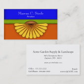 Elegante Fan Blume Business Card Visitenkarte (Vorne/Hinten)