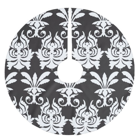 Elegante Fanmotive in Golden Art Deco. Polyester Weihnachtsbaumdecke (Vorderseite)