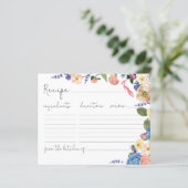 Elegante Fantastische Brautparty Rezept Karte (Stehend Vorderseite)