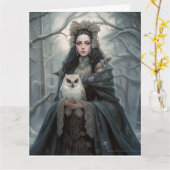 Elegante Fantasy Goddess Yuletide Grußkarte Karte (Gelbe Blume)