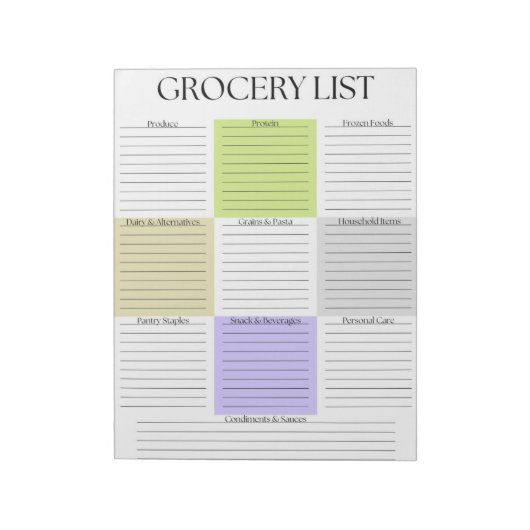 Elegante Farbblock-Liste Notizblock (Rotiert)