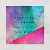 Elegante Farbblöcke Quadratische Visitenkarte (Rückseite)