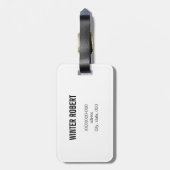 Elegante Farbe aus weißer Goldfolie gestreift Gepäckanhänger (Rückseite vertikal)