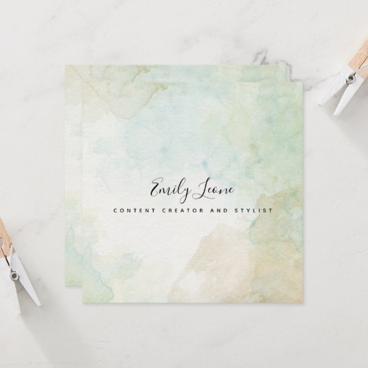 Elegante Farbe des grünen Wassers Einladung (Vorderseite/Rückseite Beispiel)