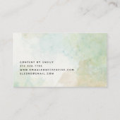 Elegante Farbe des grünen Wassers Visitenkarte (Rückseite)