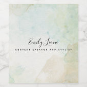 Elegante Farbe des grünen Wassers Weinetikett (Einzelnes Label)