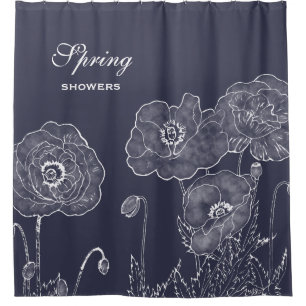 Elegante Farbe für die Feder mit Blumen Duschvorhang