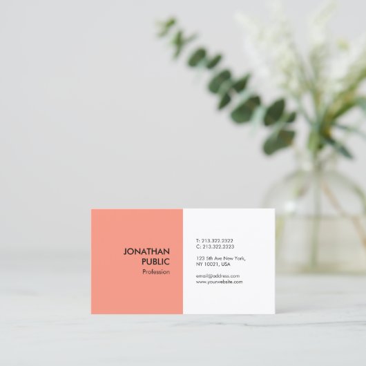 Elegante Farbe Modernes Berufliches SimpleTemplate Visitenkarte (Stehend Vorderseite)