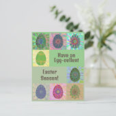 Elegante Farben Abstrakte Eier Postkarte (Stehend Vorderseite)