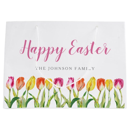 Elegante Farben Blumen Große Geschenktüte (Vorderseite)