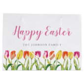 Elegante Farben Blumen Große Geschenktüte (Rückseite)