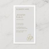 Elegante Farben Handgeschriebene Mit Monogramm Vor Visitenkarte (Rückseite)