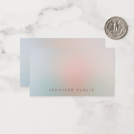 Elegante Farben, handgeschriebenes Monogramm Minim Mitteilungskarte (Vorderseite/Rückseite Beispiel)