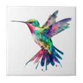 Elegante Farben Hummingbird Wasserfarbe Fliese (Vorderseite)