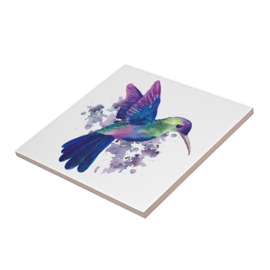 Elegante Farben Hummingbird Wasserfarbe Fliese (Seite)