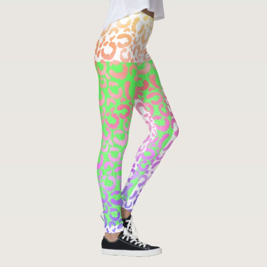 Elegante Farben Ipanema Leopard Tierdruckerei Leggings (Rechts)