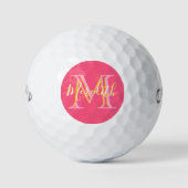 Elegante Farben Lilacs Gold Custom Monogram Name Golfball (Vorderseite)