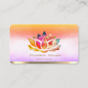 Elegante Farben Lotus Watercolor Visitenkarte