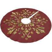 Elegante Farben mit bedrucktem Goldfoliendesign Polyester Weihnachtsbaumdecke (Schrägansicht)