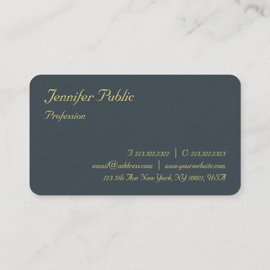 Elegante Farben Moderne handgeschriebene Minimalis Visitenkarte (Rückseite)