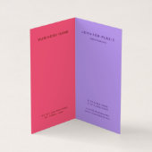 Elegante Farben Moderne Monogramm-Vorlage Visitenkarten (Innenseite)