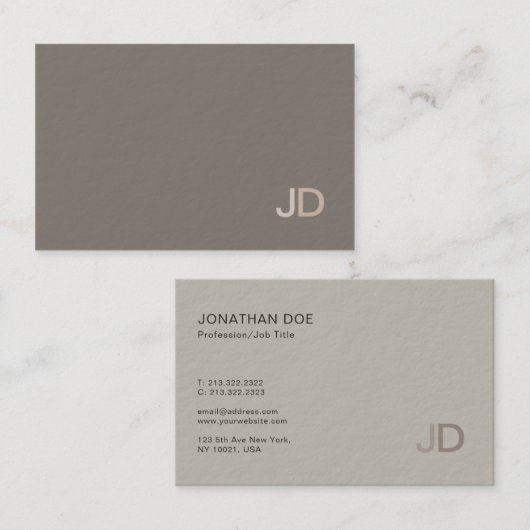 Elegante Farben Modernes Berufliches Monogramm Sch Visitenkarte (Vorne/Hinten)