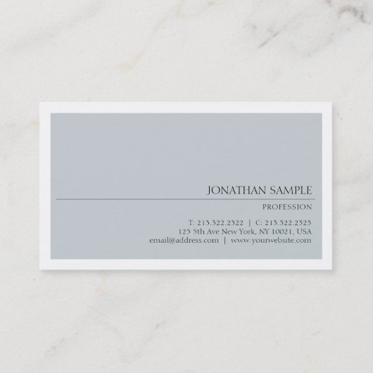 Elegante Farben Sleek Moderne Schlichte Berufliche Visitenkarte (Rückseite)