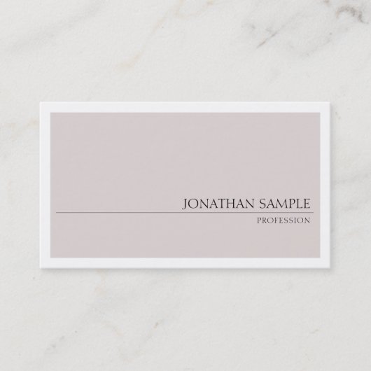 Elegante Farben Sleek Moderne Schlichte Berufliche Visitenkarte (Vorderseite)